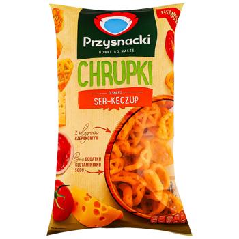 Снеки кукурудзяні Przysnacki зі смаком сиру та кетчупу 120г