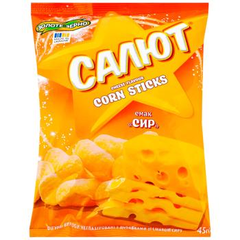Zolote Zerno Salute Cheese Flavored Corn Curls 45g - buy, prices for NOVUS - photo 1