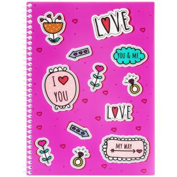 Economix Valentine Stickers Checkered Notebook A5 80 Sheets