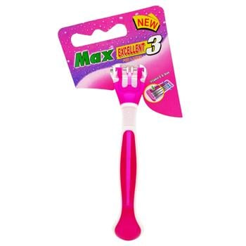 Бритва Max Excellent 3 одноразовая женская 1шт - купить, цены на КОСМОС - фото 1