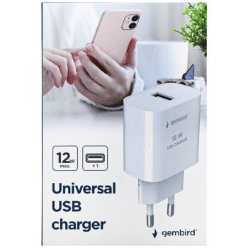 Gembird Universal USB Charger TA-UC-1A12-01 1USB-A 5V/2.4A (12W) white - buy, prices for - photo 2