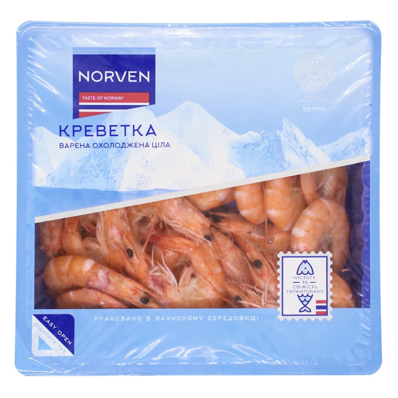 

Креветка Norven 60-100 вареная вакуумная упаковка 400г