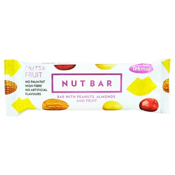 Tekmar Nutbar Bar with Peanuts Almonds and Fruit 40g - buy, prices for Auchan - photo 1