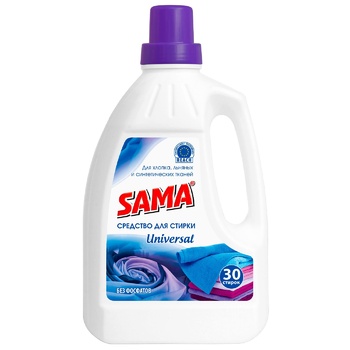 SAMA Universal Washing Gel for Cotton, Linen and Synthetic Fabrics 1.5kg - buy, prices for MegaMarket - photo 1