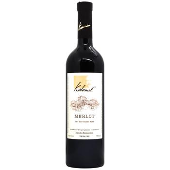 Kolonist Merlot Red Dry Wine 14% 0.75l - buy, prices for COSMOS - photo 1