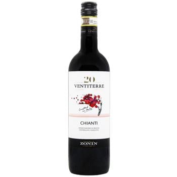 Вино Zonin Chianti красное сухое 12,5% 0,75л - купить, цены на Auchan - фото 1