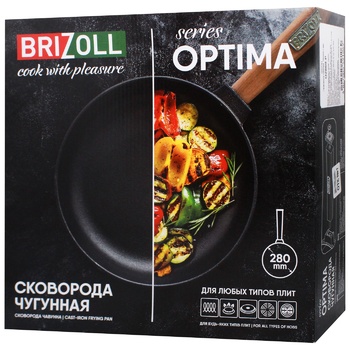 Brizoll Optima Cast-Iron Frying Pan 28cm - buy, prices for METRO - photo 1