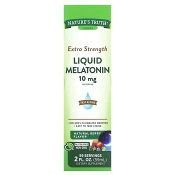 Мелатонін, Liquid Melatonin, Nature's Truth, рідкий, смак ягід, 10 мг, 59 мл - купить, цены на Biotus - фото 2