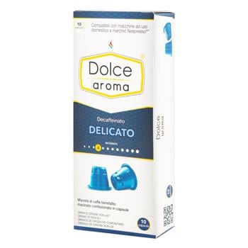 Кофе в капсулах Dolce Aroma Delicato Decaffeinato без кофеина 5,5г*10шт - купить, цены на МегаМаркет - фото 1