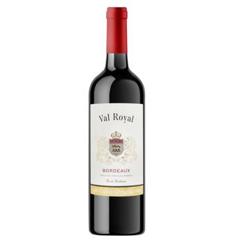 Вино Val Royal Bordeaux красное сухое 14% 0,75л - купить, цены на Biotus - фото 1