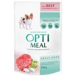 Optimeal Wet Food with Beef and Cranberries for Dogs of All Breeds 100g