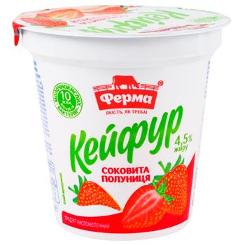 Продукт кисломолочный Ферма Кейфур Клубника 4,5% 250г - купить, цены на ЕКО Маркет - фото 1