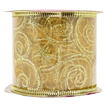 Jumi Decorative Ribbon with Golden Pattern Decoration 2.7m - buy, prices for MegaMarket - photo 1