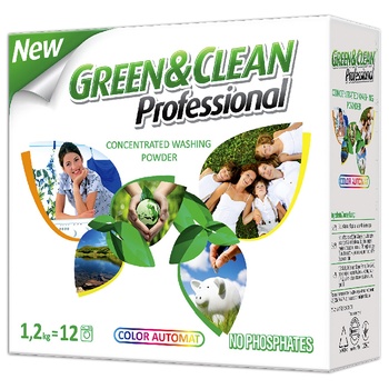 Green Wedge Professional Color Automat Phosphate-Free Washing Powder for Colored Fabrics for All Washing Types 1.2kg - buy, prices for NOVUS - photo 1