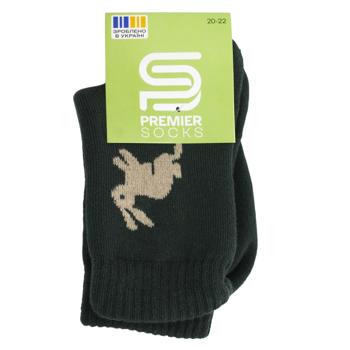 Premier Socks Terry Short Kid's Socks with Bunny s.20-22 Khaki