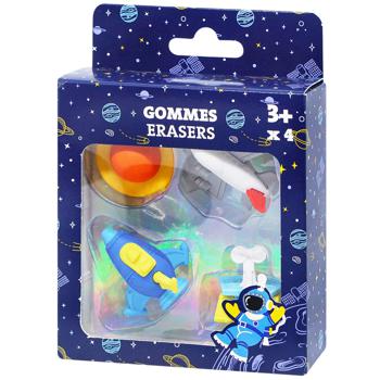 Auchan Space Adventure Set of Erasers 4pcs - buy, prices for Auchan - photo 1