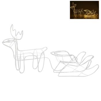 Deer with Sleigh Garland Internal and External Warm White Color - buy, prices for - photo 1