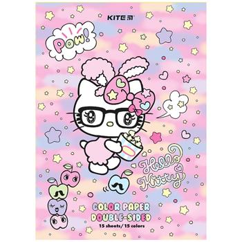 Kite Hello Kitty Color Paper Double-sided 15 Colours 15 Sheets - buy, prices for Auchan - photo 1