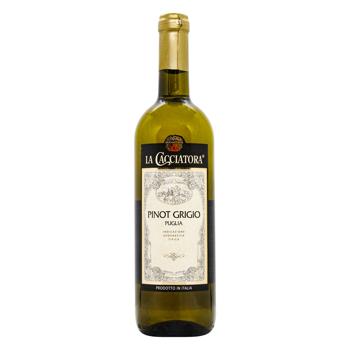 Вино La Cacciatora Pinot Grigio белое сухое 12% 0,75л - купить, цены на ULTRAMARKET - фото 1