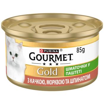 Корм вологий Gourmet Gold з качкою, морквою та шпинатом для котів 85г - купити, ціни на - фото 6