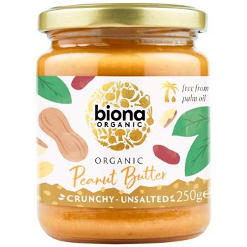 Biona Organic Crunchy-Unsalted Peanut Butter 350g - buy, prices for WINETIME - photo 1
