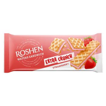 Вафлi Рошен Wafers Sandwich Crunch полуниця 142г Акція - купить, цены на Grono - фото 1