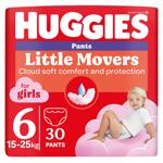 Подгузники-трусики Huggies Little Movers Pants 6 15-25кг для девочек 30шт