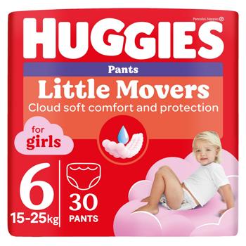 Підгузки-трусики Huggies Little Movers Pants 6 15-25кг для дівчаток 30шт - купити, ціни на - фото 1