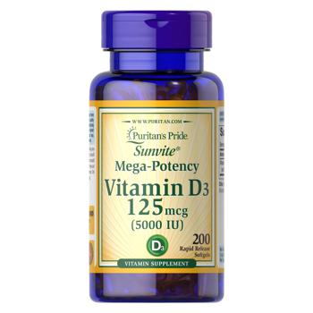 Puritan's Pride Vitamin D3 5000 IU 200 softgels - buy, prices for Biotus - photo 1