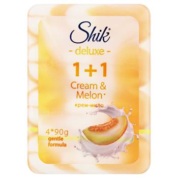Мыло твердое Shik Deluxe Крем и дыня 4шт*90г - купить, цены на Идеал - фото 1