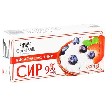 Творог Good Milk 9% 340г - купить, цены на Auchan - фото 1