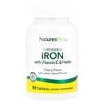 Nature's Plus Cherry Flavored Iron with Vitamin C 90 tablets