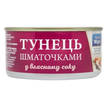 Тунець Fish Line шматочками у власному соку 185г - купити, ціни на МегаМаркет - фото 2