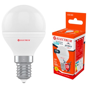 Лампа Electrum Led куля D45 7W Е14 3000K A-LB-1862 - купити, ціни на МегаМаркет - фото 4