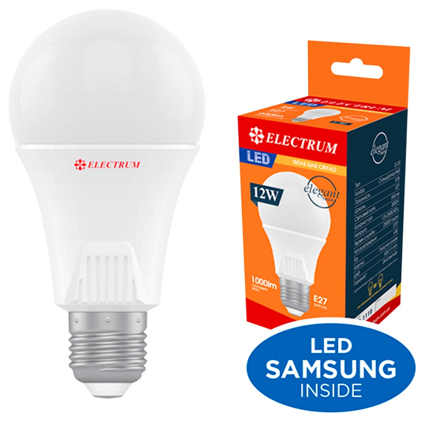 

Лампа Electrum светодиодная A60 12W PA LS-33 Elegant Е27 3000 A-LS-1920