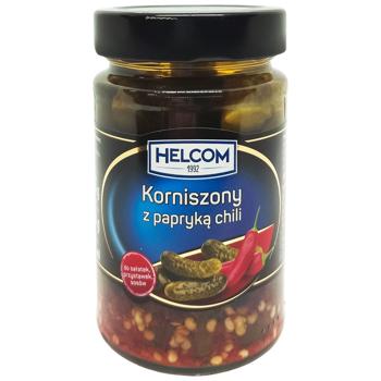 Helcom Cornichon Pickled Cucumbers with Chili Pepper 327ml - buy, prices for COSMOS - photo 1