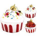 Подвеска Кекс красный 7х8см в ассортименте