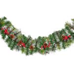Garland with Pine Cones and Red Berries 270cm