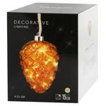 Декорація підвісна Koopman Шишка з підсвіткою 2хАА 15х15х21см