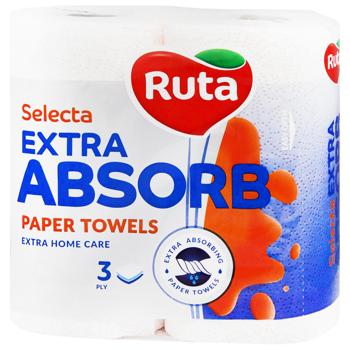 Полотенца бумажные Ruta Selecta 3-слойные 2шт - купить, цены на КОСМОС - фото 1