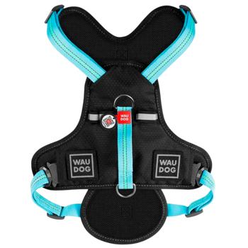 Шлея для собак Waudog Nylon нейлонова з QR паспортом 65-85см блакитний - купити, ціни на MasterZoo - фото 2