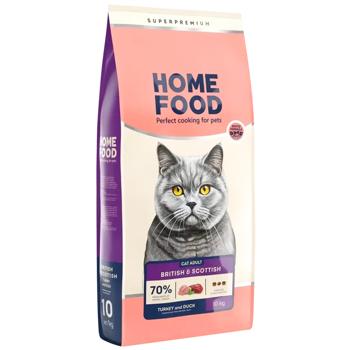 Home Food British&Scottish Adult сухий корм для котів 10 кг - індичка та качка - купити, ціни на MasterZoo - фото 1