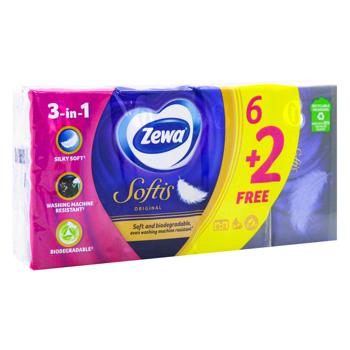 Хустинки паперові Zewa Softis Original 4-шарові 8*9шт - купити, ціни на КОСМОС - фото 3