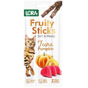 Lora Fruity Sticks Treats for Cats with Tuna and Pumpkin for Adult Cats 5g*3pcs - buy, prices for Auchan - photo 1