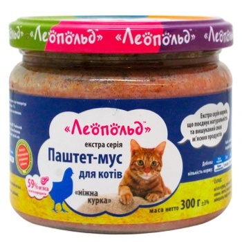 Leopold Tender Chicken Pate Mousse for Cats 300g - buy, prices for MegaMarket - photo 1