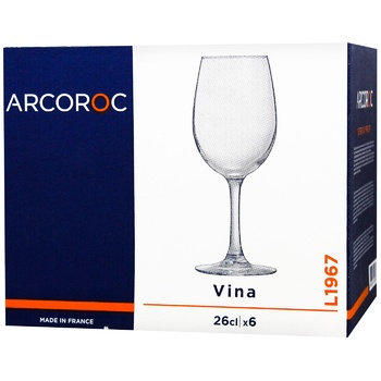 Arcoroc Vina Set of Glasses for Wine 260ml 6pcs - buy, prices for METRO - photo 1