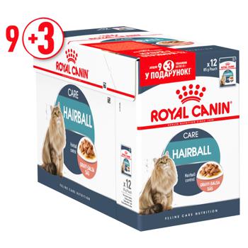 Корм влажный Royal Canin Care Hairball с домашней птицей для выведения шерсти у кошек 9+3шт х 85г - купить, цены на MasterZoo - фото 1