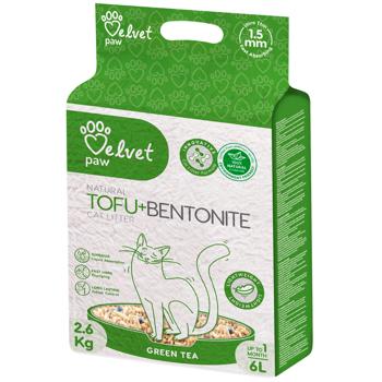 Velvet Paw Tofu Green Tea Soy and Bentonite Cat Litter with Green Tea Aroma 6l - buy, prices for MasterZoo - photo 1