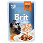 Корм влажный Brit Premium Delicate Fillets in Gravy филе в соусе с индейкой для кошек 85г