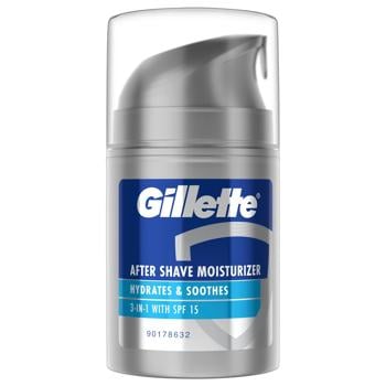 Бальзам после бритья Gillette Hydrates & Soothes 3в1 Spf 15 50мл - купить, цены на - фото 2